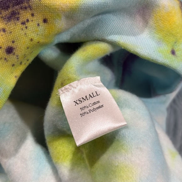 Danzy Tie Dye Swirl Blue Green Pullover Sweatshirt - Picture 8 of 8